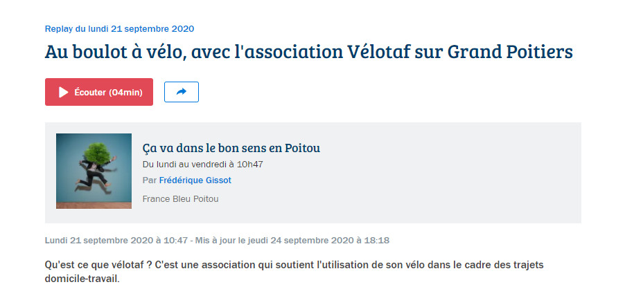 France Bleu Poitou, le 21/09/2020