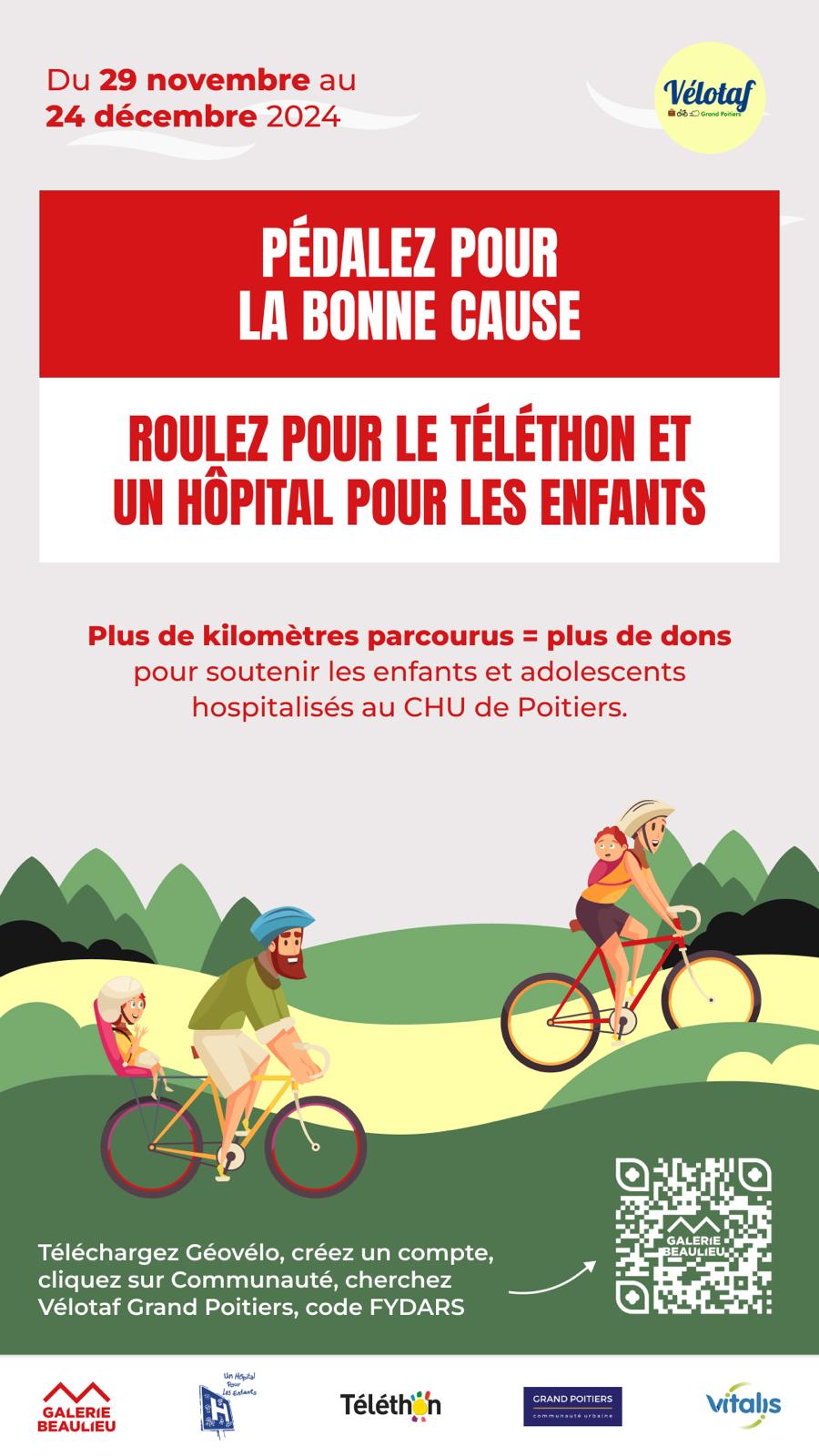 Du 29 novembre au 24 décembre, pédalons pour la bonne cause !